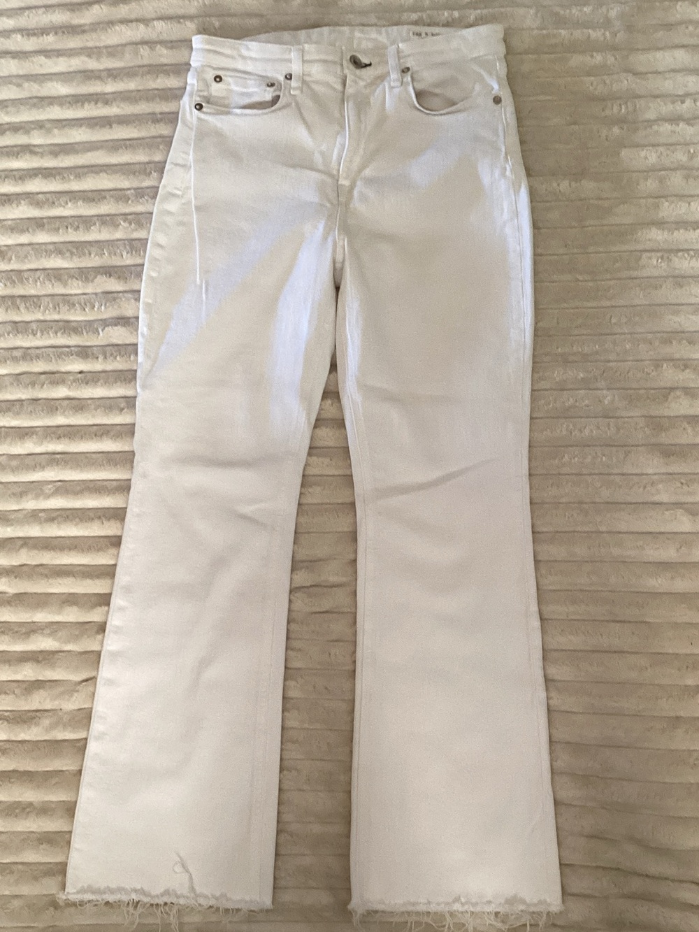 rag & bone White Flare Wide Leg Jeans